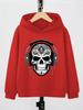 Children Rock‑Style Skull Hoodie Headphone Tribal Art Print Pullover Autumn Winter Fleece Warm Trendy Boys Hooded Sweatshirt