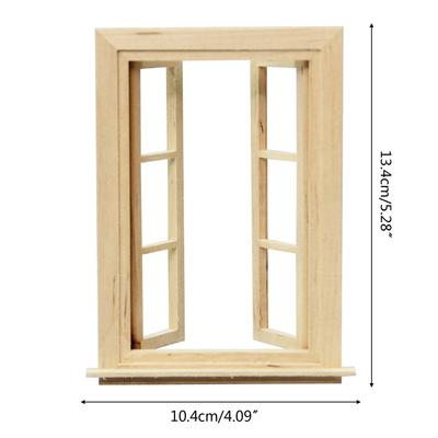 1/12 DIY Wooden Window Door for Doll House Accessories Pretend for Play Toy For Kids for Doll House Furniture Simulation