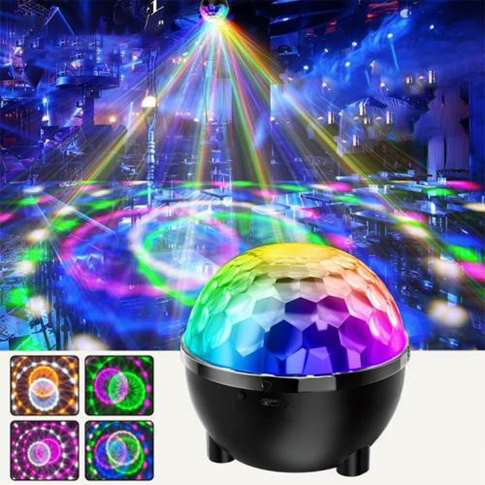 Sound Activated 6 Color Rotating Disco Magic Ball Light RGB LED Party Lamp for KTV Bar Stage