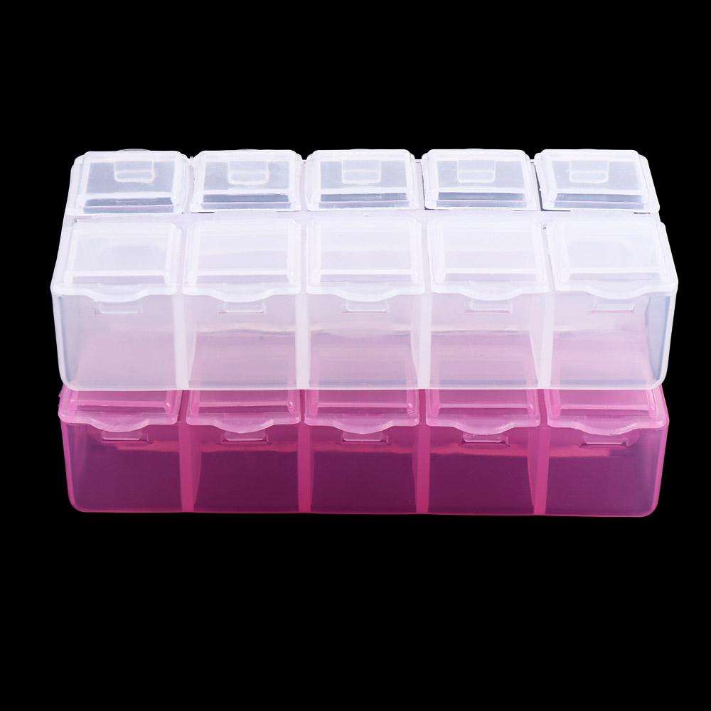 Plastic Plastic Box Organizer Pink Storage Boxes Packaging Tool Bead Organizer  Girls