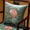 Luxury Peony Floral Embroidery Home Chair Decorative Pillow Cover Lumbar Support For Sofa Velvet Cushion Cover 45x45cm