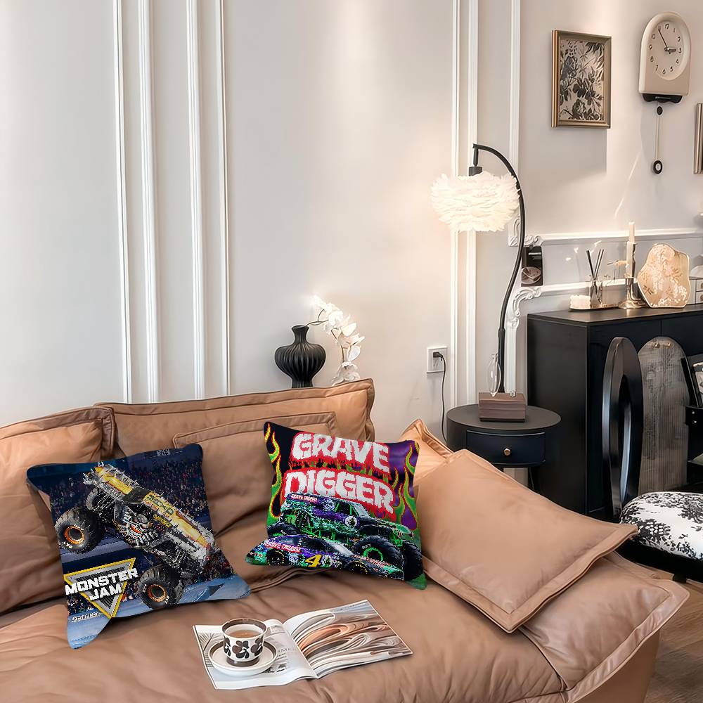 M-Monster Jam Pillow Cushion Cover Pillowcase Living Room Sofa Home Decor Customized