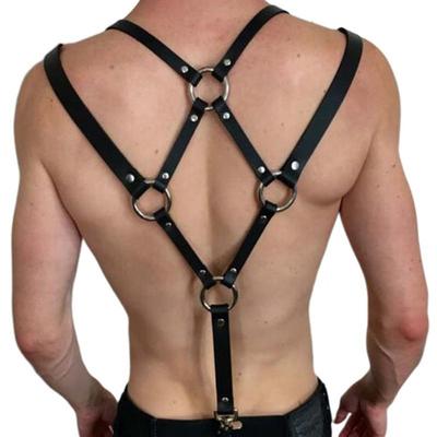 Clip Verstellbarer Hosenträgerriemen Clip Ledergeschirr Ledergürtel Herren Hosenträger Körper Brustgeschirr