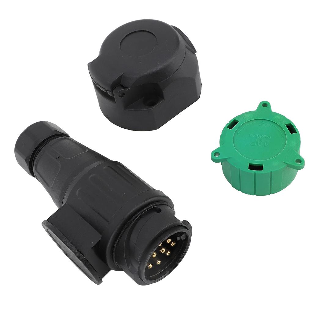 DC12V 13 Pin Truck Trailer Plug Socket Kit Signal Connector Wiring Harness Mounting Bracket Kits for Car Trailer RV