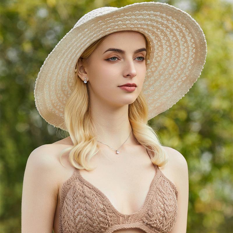 Simple and fashionable top hat, versatile beach beach daily sun hat, straw face hat