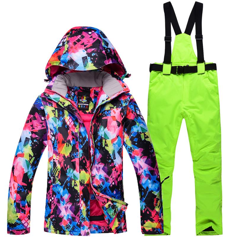 New Ski Suit Women's Snow Township Large Size Set Breathable Heat Storage Warm Single and Double Ski Suit