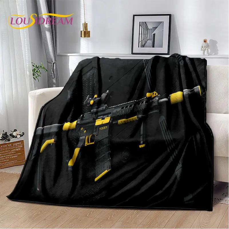 

Gun CS,USP,AK,M4,AWP,Rifle Pistol Cartridge Soft Plush Blanket,Flannel Blanket Throw Blanket for Living Room Bedroom Sofa Picnic 75x90cm