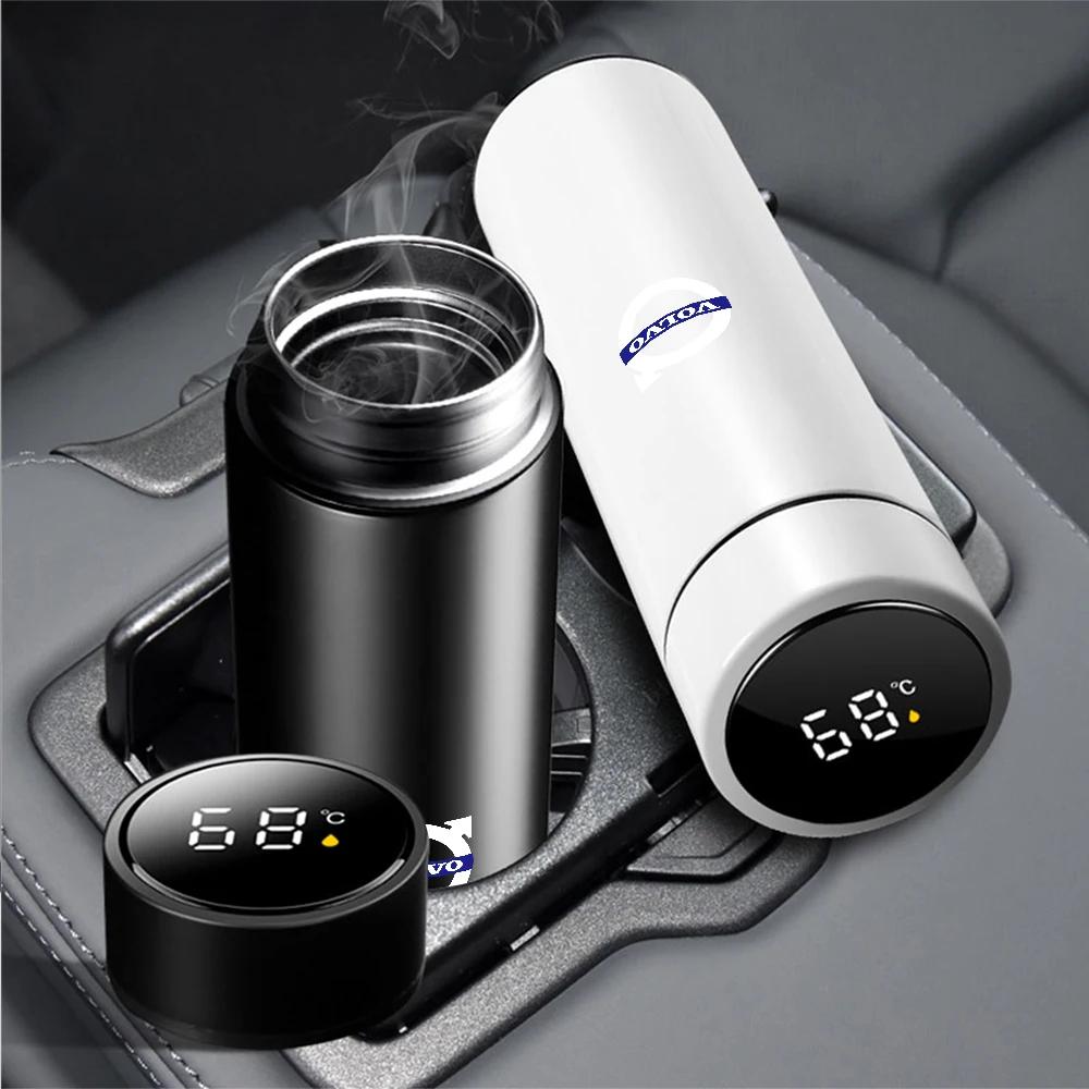 Car Stainless Steel Smart Thermometer Cup LED Temperature Display Thermos Bottle For Volvo Rdesign XC60 XC90 V40 V50 V60 AWD S60