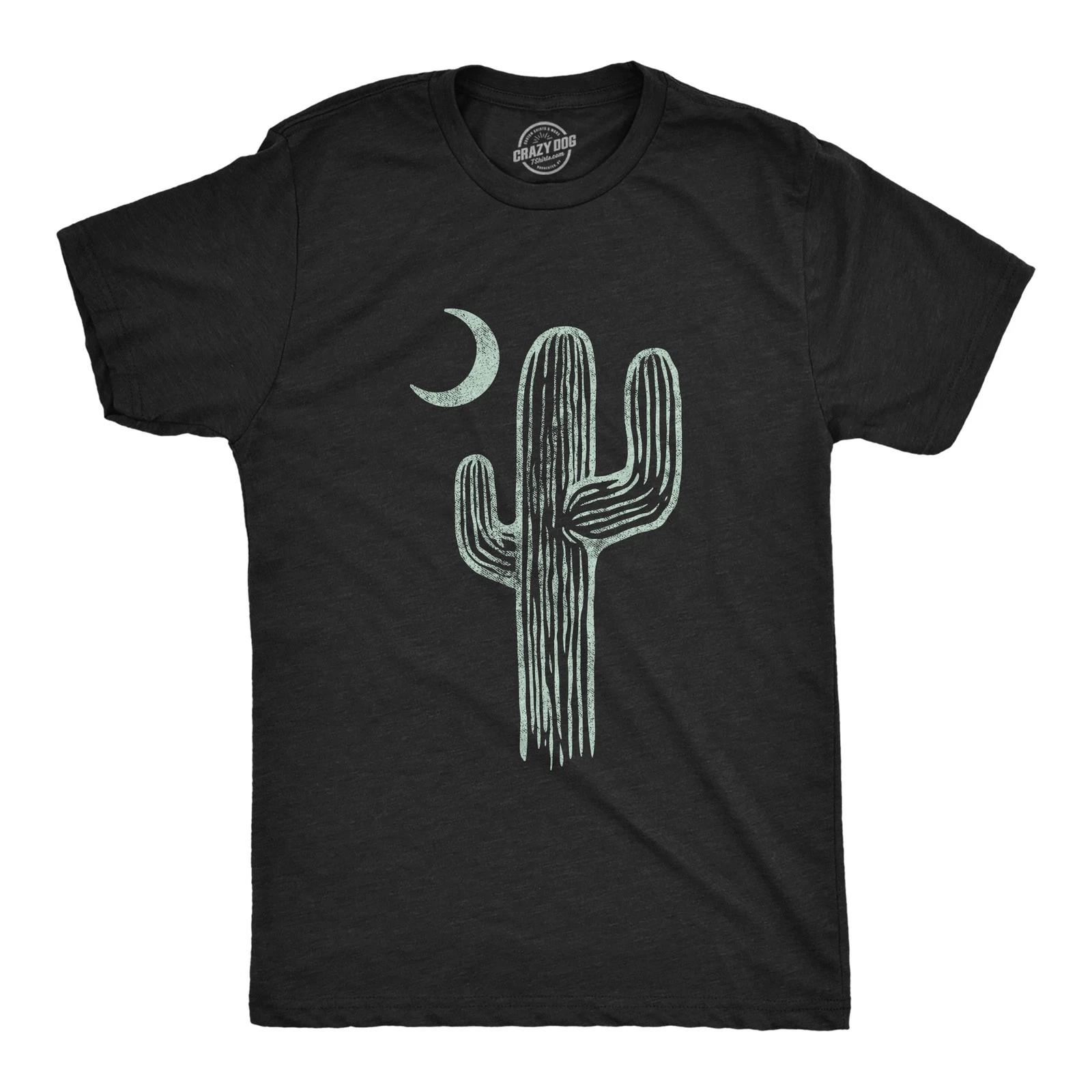 Mens Cactus Moon T Shirt Cute Desert Night Graphic Novelty Tee M