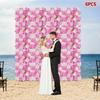 6Pcs Artificial Flower Wall Panels, 15x15In 3D Rose Hydrangea Dahlia Floral Mat, Pink White Faux Flowers for Wedding, Home Decor