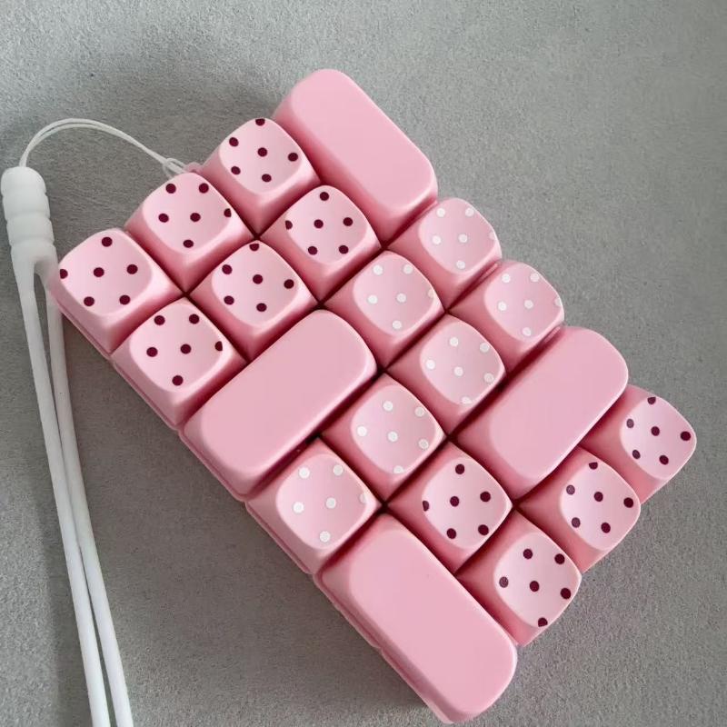 Fidget Button Keychain Toy Mini Keyboard Shape Stress Relief Sensory Toy for Kids Party Bag Fillers Gift