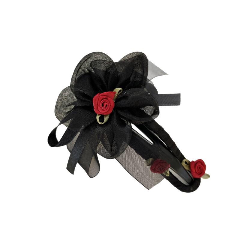 1 piece of hair accessory vintage claw clip romantic fabric flower exquisite high-end grip clip 11.5*6cm