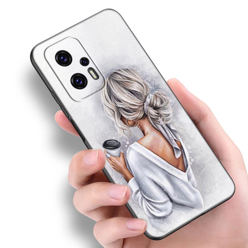

Чехол для телефона Girl Coffee Female для Xiaomi POCO F2 F3 M2 M3 M4 X3 X4 Pro NFC F4 GT 5G F1 X2 C3 C31 C40 M5S из мягкого ТПУ черного цвета Xiaomi POCO M5S