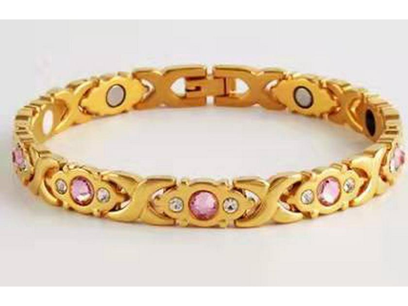 Jin Chen Fashion Women's Magnetic Bracelet with Three Stones – Simple, Sophisticated, and Removable Design.