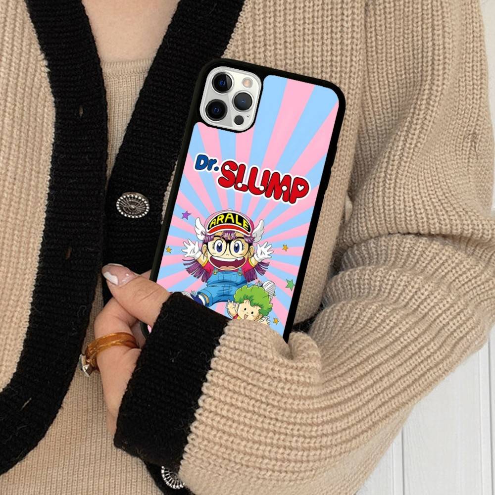 Cartoon Dr Slump PC+TPU Shockproof Protective Phone Case For IPhone17 14 15 16 Pro Max 13 12 11 17 Air