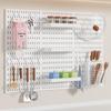 Punch-Free Kitchen Pegboard Rack: Customizable Pot Lid, Knife, Utensil Holders, and Seasoning Shelf Organizer