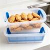 2pcs Batter Bowls with Lids Reusable PP Batter Shakers for Chicken Wings Fish Onion Rings Blue