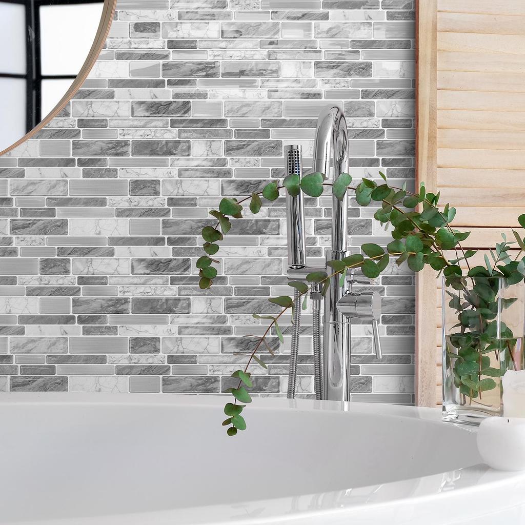 Meiji 3D Epoxy Self-Adhesive Wall Sticker for Kitchen & Bathroom Renovation - Waterproof, Decorative, Three-dimensional Design.