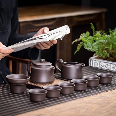 Yixing Raw Ore Purple Sand Tea Set Household Complete Set Gift Box Living Room Kung Fu Teapot Tea Cup Customization