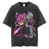 Men Streetwear Hip Hop Oversized T Shirt Dragon Ball Anime Graphic Washed Black T Shirt Loose Tshirt Cotton Harajuku Tops Tees