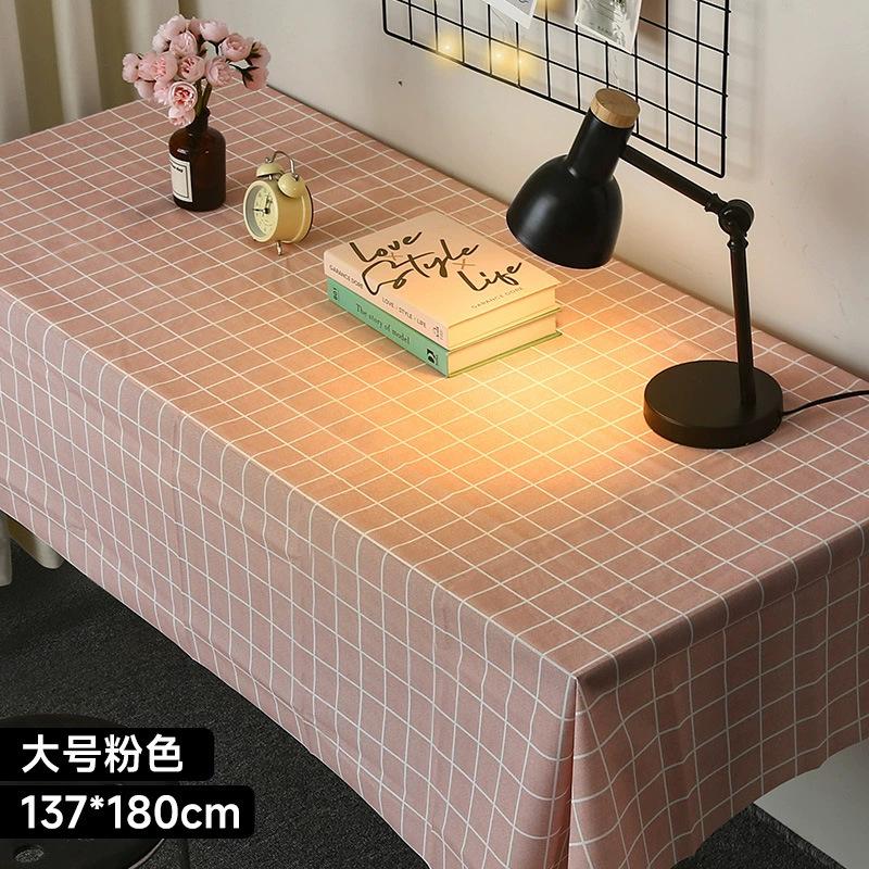 Home Simple Waterproof Oil-Proof Leave-In Premium Outdoor Picnic Modern Grid Peva Plaid Coffee Table Tablecloth