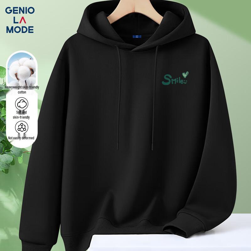 GENIOLAMODE Herren Locker Geschnittenes Kapuzen-Pullover-Sweatshirt