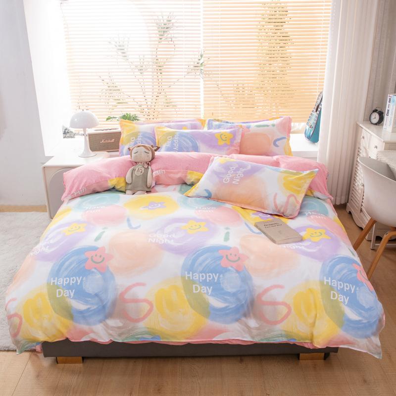 Cartoon Duvet Cover Set 3 or 4 Pieces Like Textured Breathable Durable Soft Comfy Washed Cotton Linen Feel Super Soft