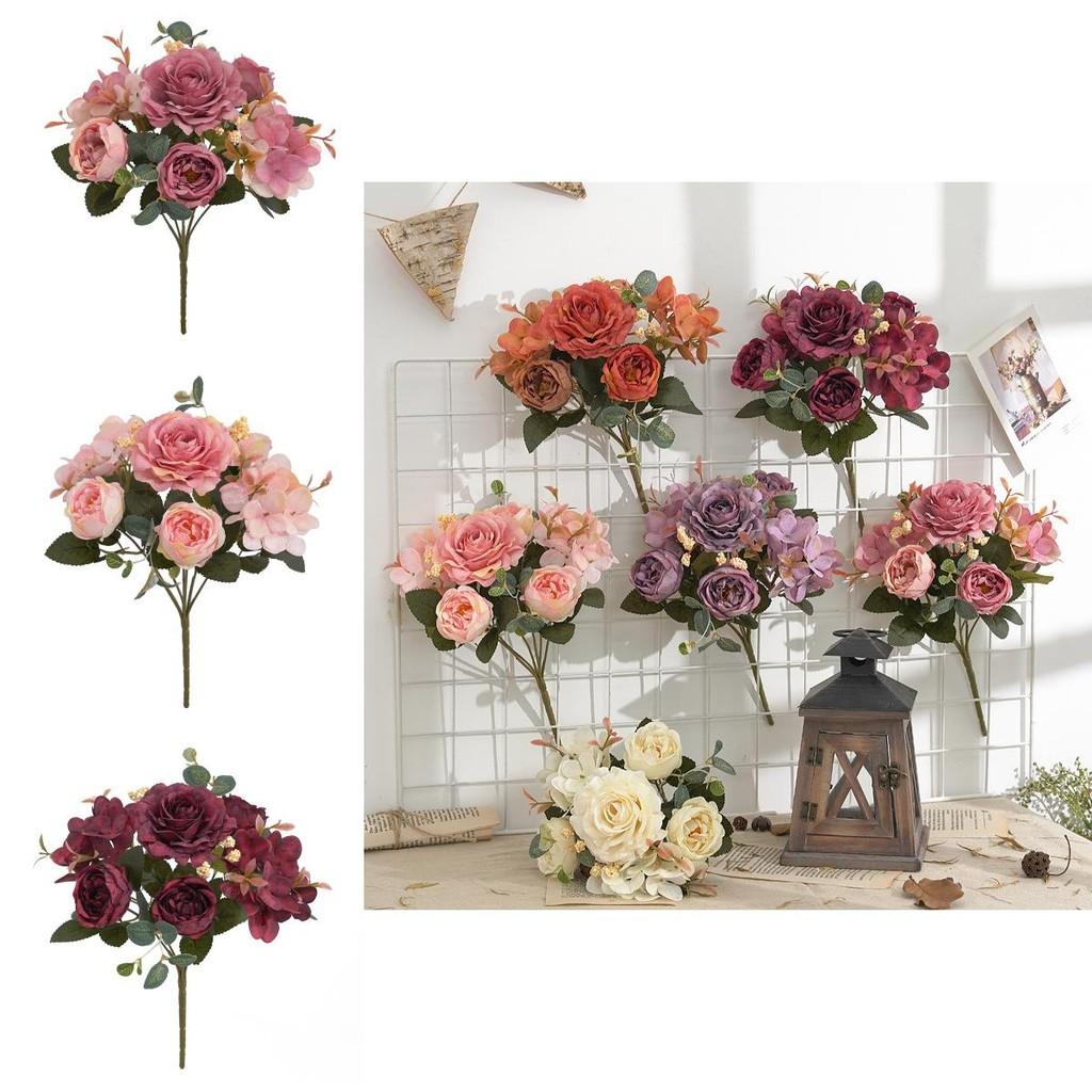 Elegant Fake Peony And Rose Floral Arrangement For Wedding Centerpieces And House Decor