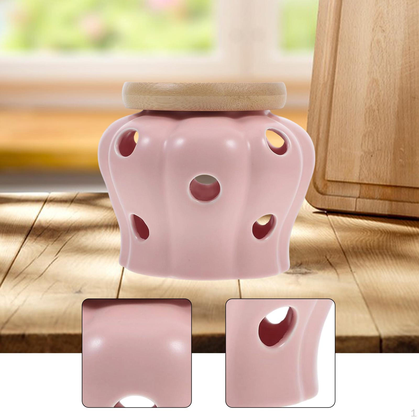 

Чесночница Керамическая банка Подвал Горшок для кухни Круглая Вентилируемая Декоративная Современная Имбирь Сушеный Перец чили розовый