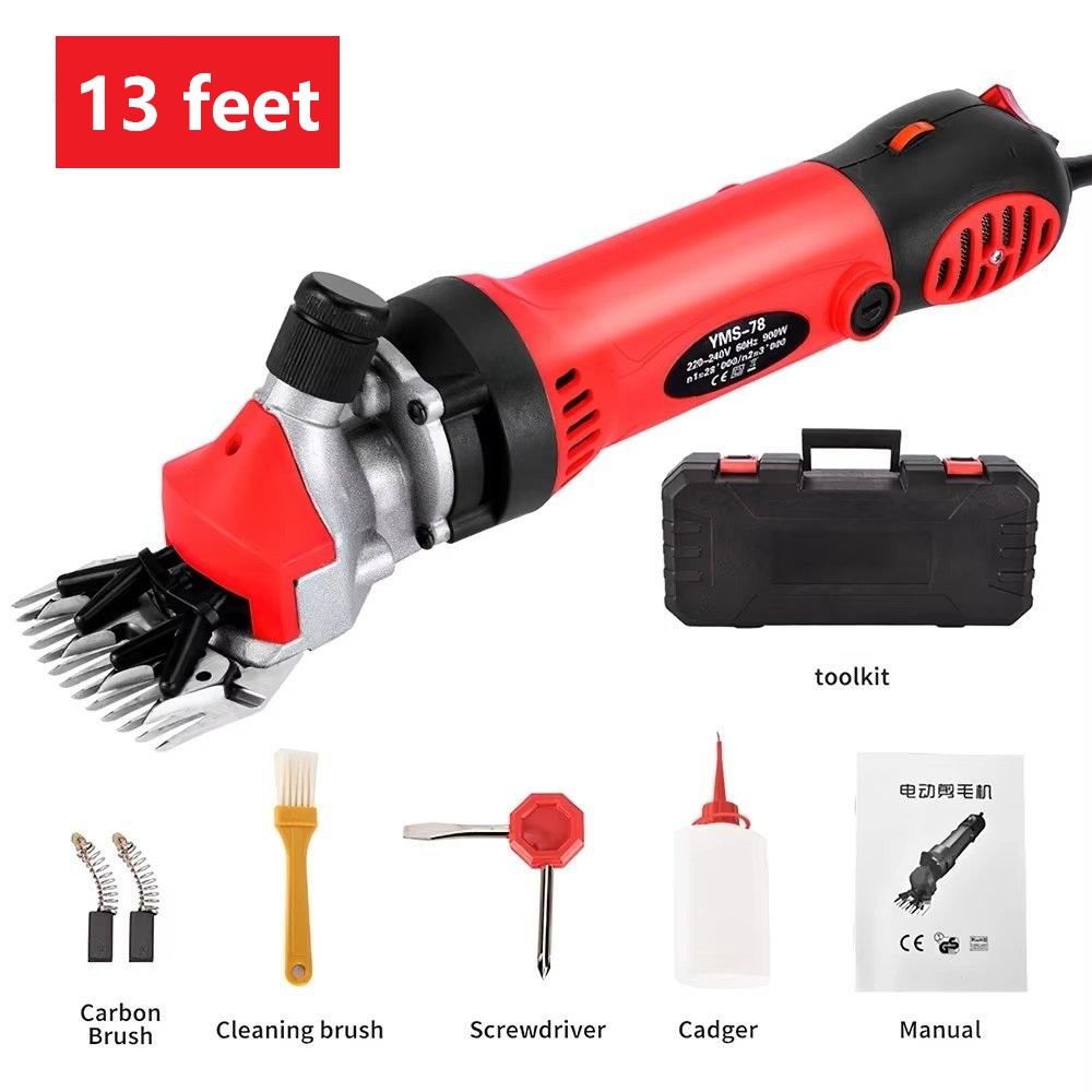 

6 Gears Speed Electric Sheep Goat Shearing Machine Trimmer Automation Tool Wool Scissor Cut Machine With Box 13 Teeth Clippe червоний
