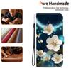 White Magnolia Flowers Pattern Flip Wallet PU Leather Case with For iPhone Samsung Infinix TECNO...for Over 900 Phone Models