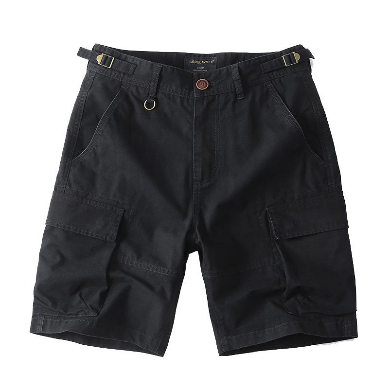 Ανδρικό Υψηλής Ποιότητας Σορτς Κάργκο Πέντε Σημείων Χαλαρής Γραμμής Στυλ Χονγκ Κονγκ με Μεγάλες Τσέπες