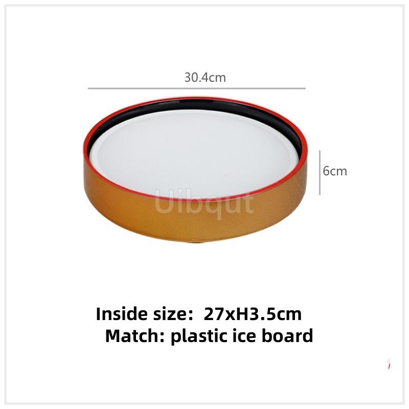 Japanese sushi bucket cuisine sashimi raw fish seafood dish fruit dish food Salmon Ice Plate Ice Saucer round tray tableware art