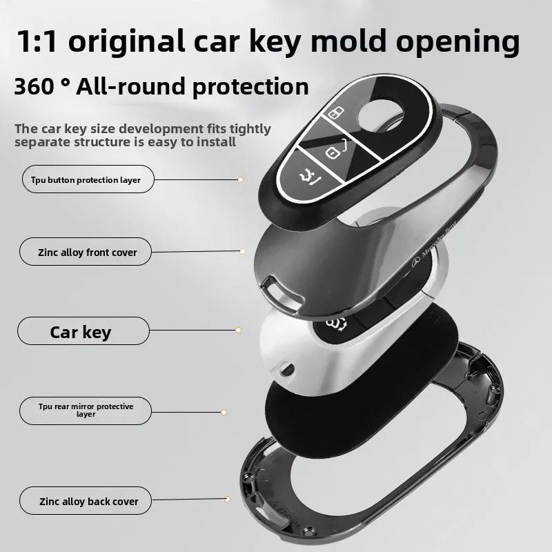 SUG2 Alloy Car Key Case Cover Protection Shell For Mercedes Benz EQ AMG EQA 350 EQB EQC 400 EQE 350 EQS H243 X254 N293 V295 V295 W447