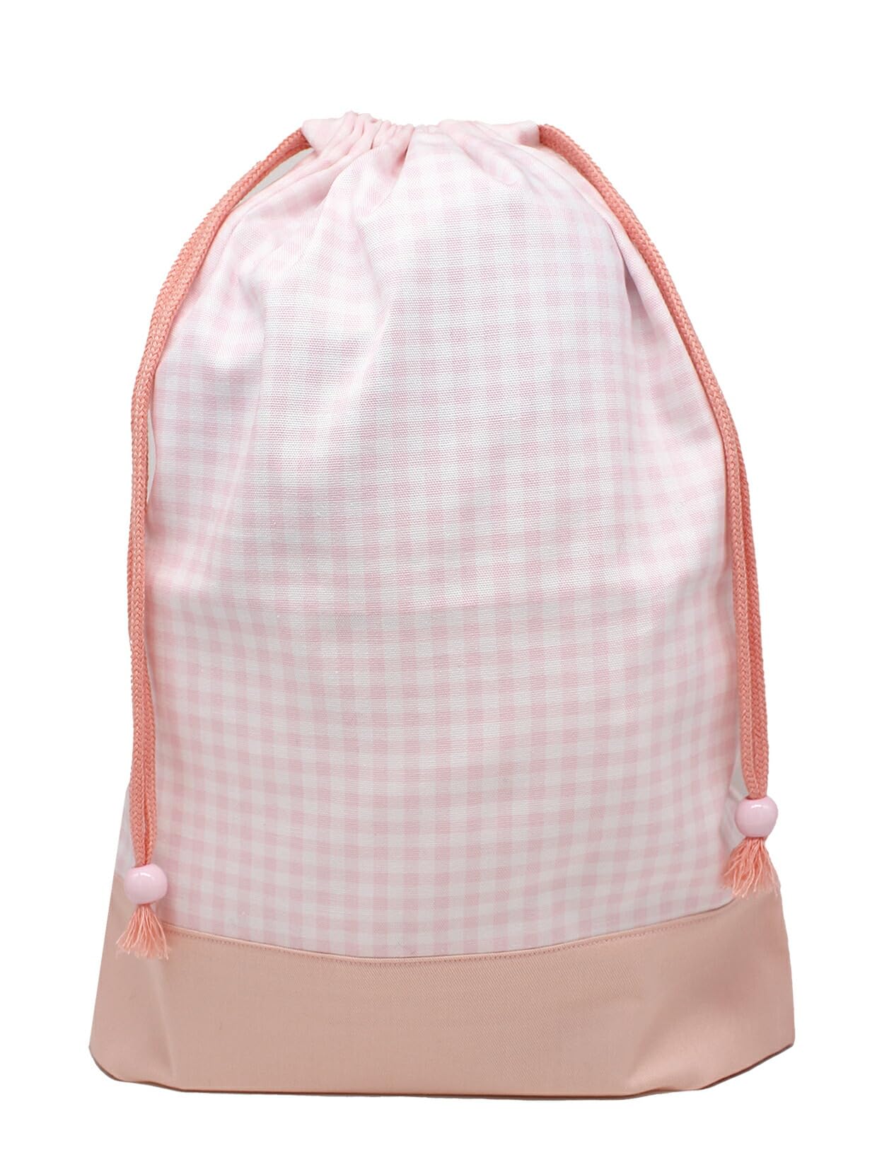 

Gym Bag for Drawstring Travel Pouch with Suitable for Elementary and Made in Name Tag Pink Gingham Check PK L [miwaki] Girls, Bag, Gusset, School,