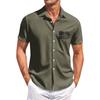Independence Day printed men's casual short-sleeved shirt for slimming and fashionable men