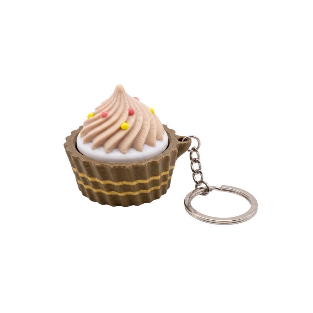 Simulated Dessert Clicker Keychain 3D Printed Cupcake Donut Key Chain  Backpack Decor