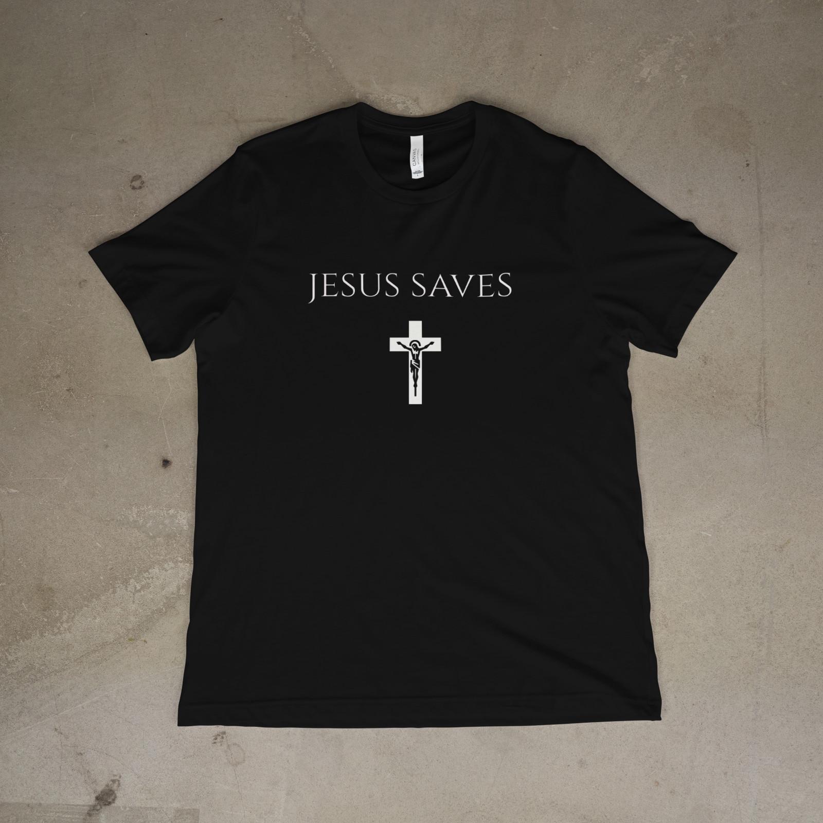 Jesus Saves Shirt Christian Cross Tee Bible Verse Faith Religious Gift Unisex L