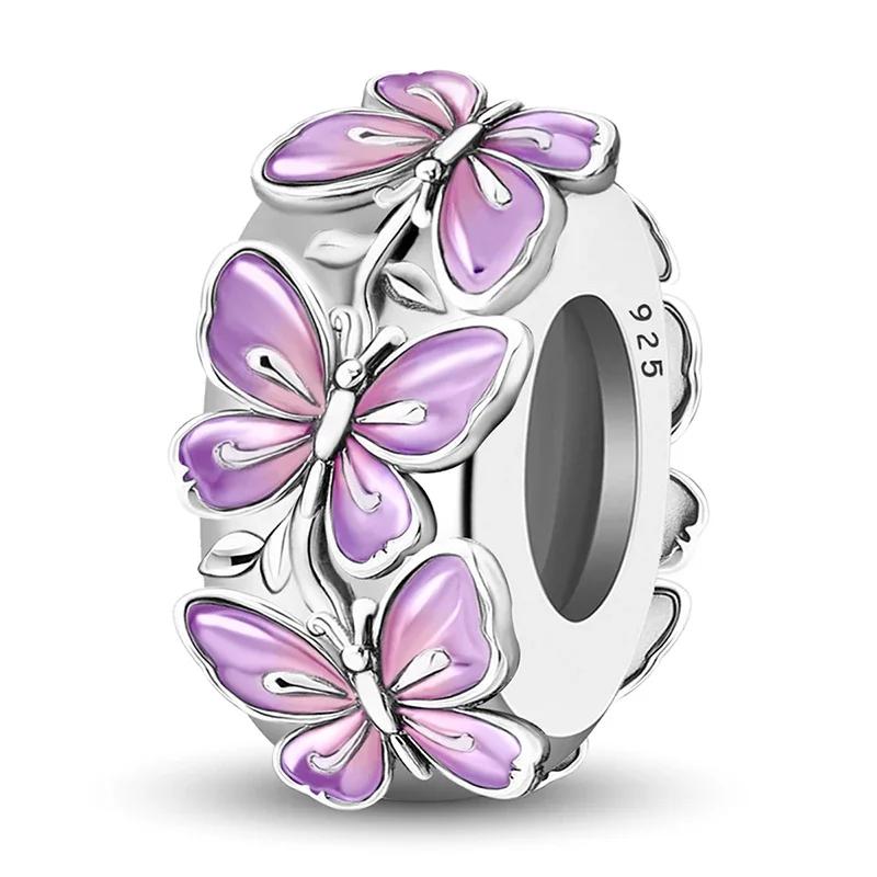 Copper Flower Butterfly Cherry Love Heart Charms Bead Fit Diy Bracelet Making Gift Of High Quality Fine Jewelry