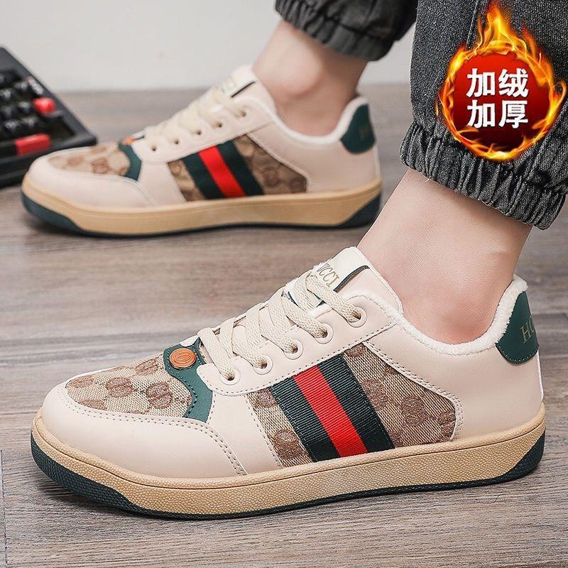 Retro dirty shoes men's autumn and winter trendy versatile cotton thickened board shoes men's warm and velvet men's shoes