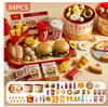 Kids' Pretend Kitchen Playset: Fast Food Pizza & Burger Meal with Fries, Egg Tart, and More