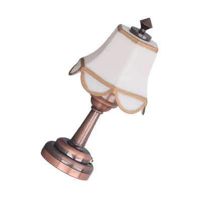 Dollhouse Table Lamp Elegant LED Light Battery Powered Metal Plastic Dollhouse Miniature Lamp for 1:12 Scale Decoration