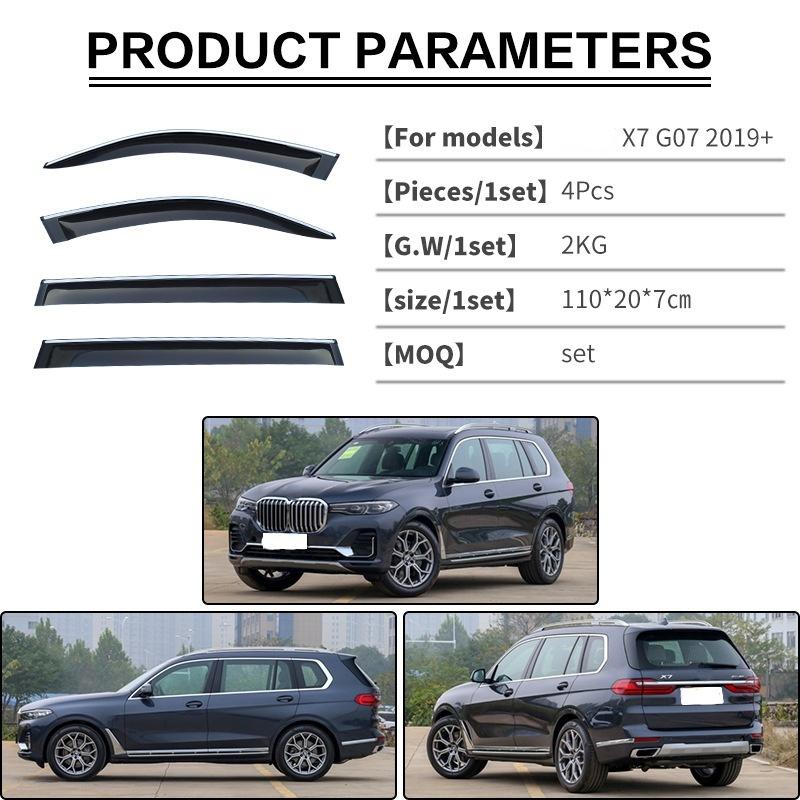 For BMW X7 G07 2019 2020 2024 2024 Accessories Window Visor  Window Visors Weather shields Wind Rain Guard Premacy Awnings