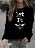 Women's Animal Bee Print Round Neck Hoodie