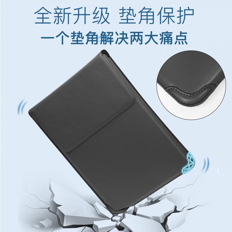 Slim Laptop Sleeve Case 14-inch MacBook Lenovo ThinkBook PU Leather Adjustable Stand Mouse Pad Or Wrist Rest Unisex Urban
