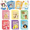 8/16sheets Kawaii Princess Make a Face Puzzle Stickers Anime Girl Jigsaw Game DIY Cartoon Assemble Educational Decals Toy