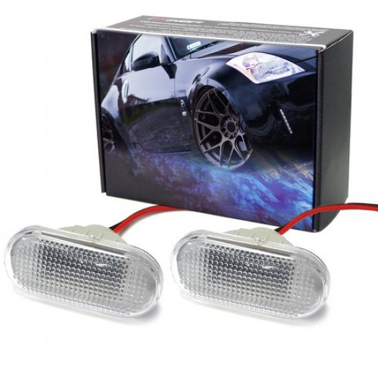 

JDM Clear Fender Side Marker Housings w/ Adapters, Wiring For Nissan 350Z Z33