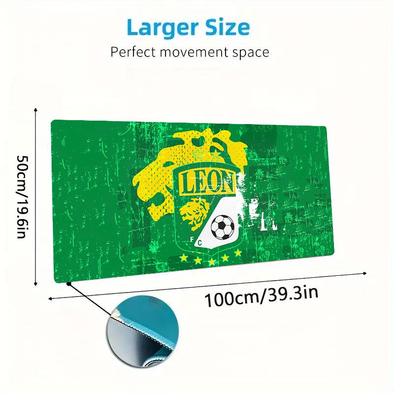 Leon Youth FC Mouse Pad, Large Gaming Desk Mat, Non-slip XXL Mousepad for Laptop & Tablet, Mini PC Playmat with Stitched Edges