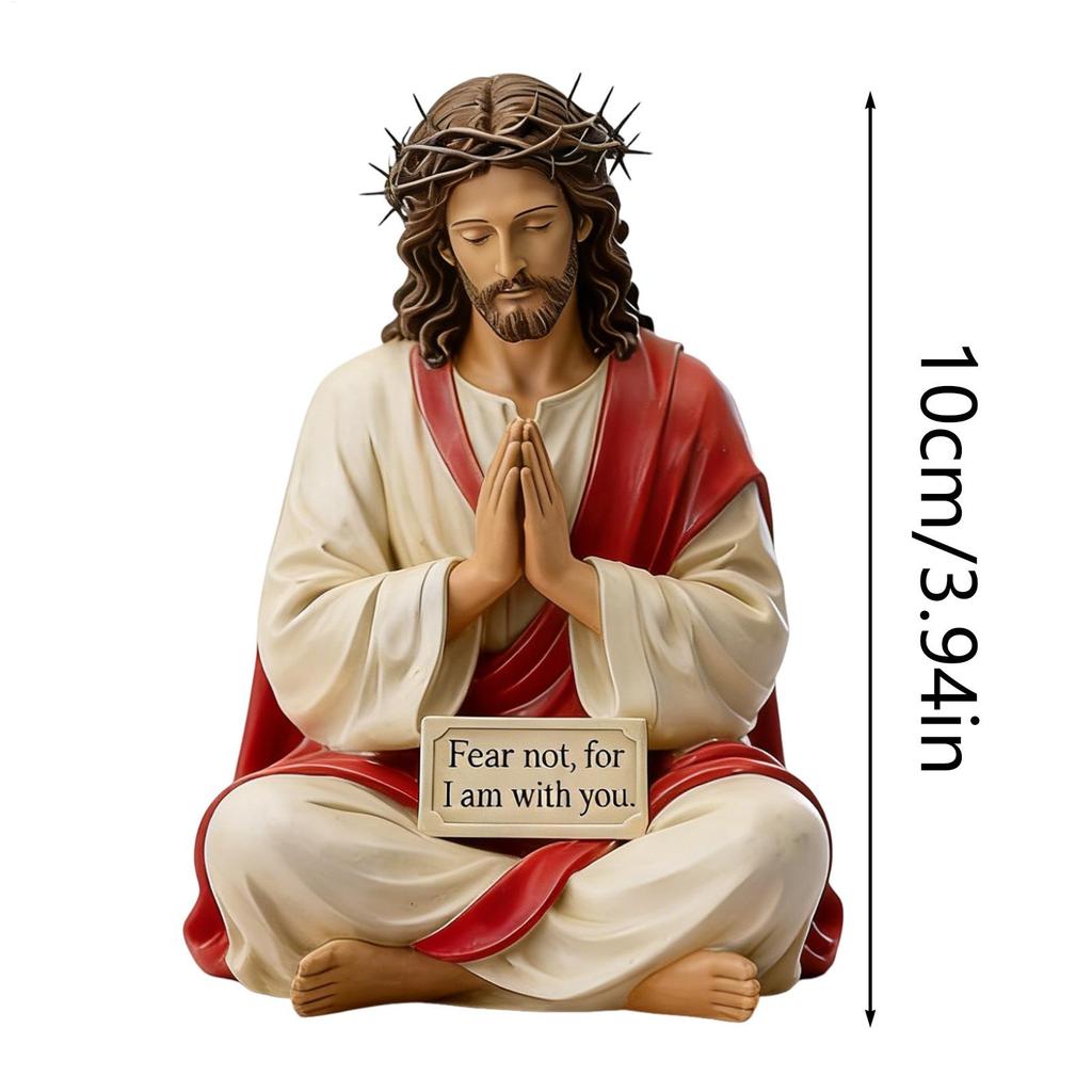 10cm Jesus Statue Hand Painted Religious Resin Sculpture Jesus Resin Desk Companion Figurine For Home Car Interior Ornaments