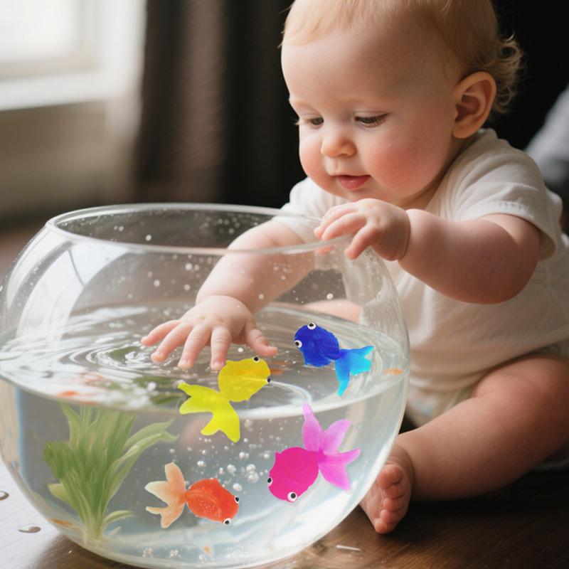 Children's 6Pcs/Set Kawaii Simulation Rubber Goldfish Baby Bath Water Play Games Toys for Kids Toddlers Bathing Shower Gifts